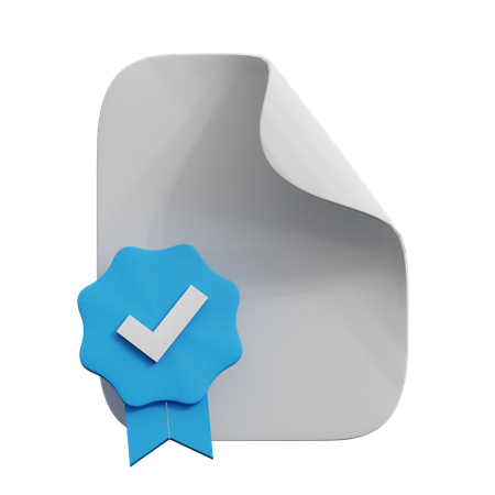 File Certificate  3D Icon