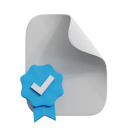 File Certificate  3D Icon