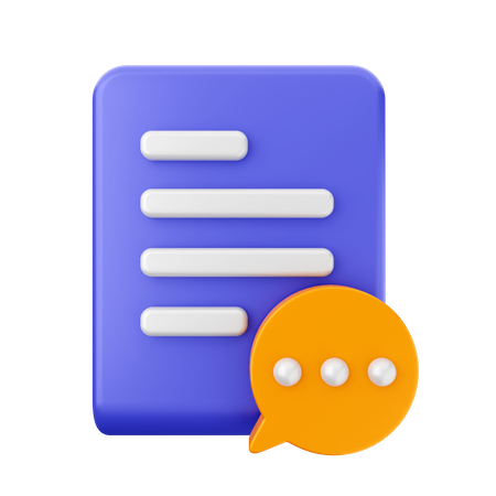 File Chat 3D Icon