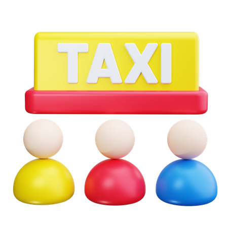 File d'attente des taxis  3D Icon