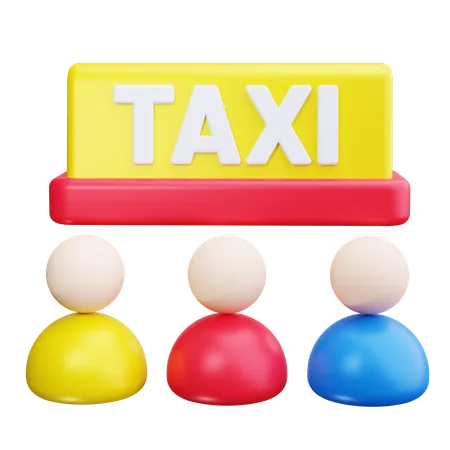 File d'attente des taxis  3D Icon