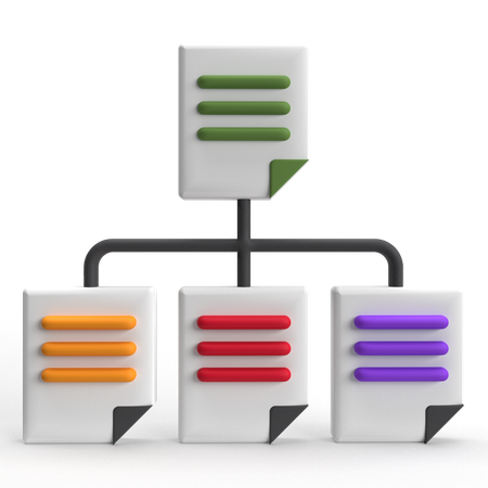 파일 다이어그램  3D Icon