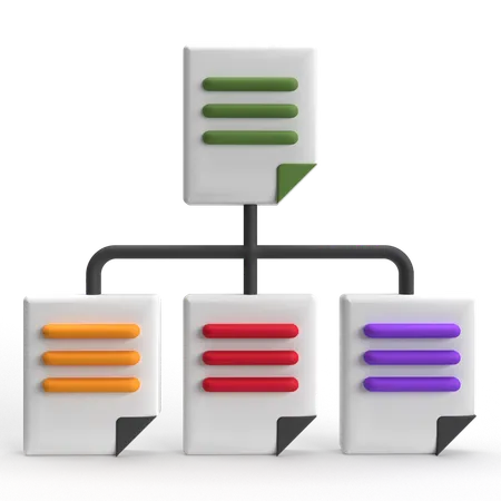 파일 다이어그램  3D Icon