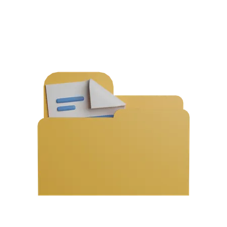 File document folder  3D Illustration