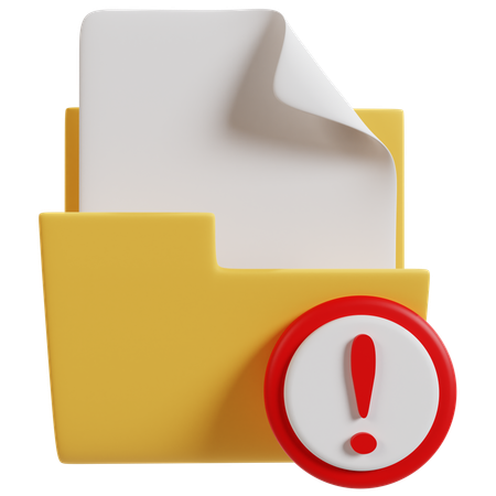 File Error Alert Icon  3D Icon
