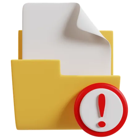 File Error Alert Icon  3D Icon