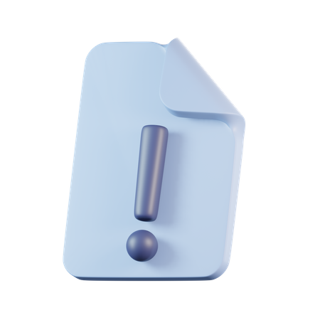 File Exclamation  3D Icon