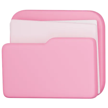 3 D Icon Of Pink File Folder 3D Icon