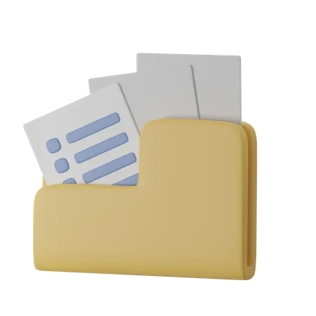 Paper Document Management 3 D Render Icon 3D Icon