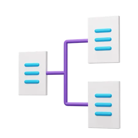 File Hierarchy  3D Illustration