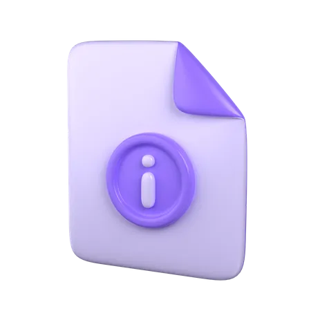 3 D File Info Icon 3D Icon