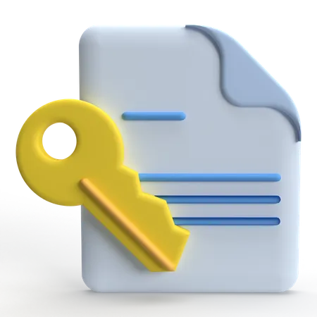 File Key  3D Icon