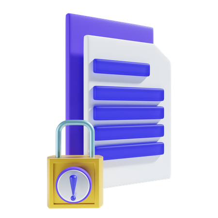 File lock  3D Icon