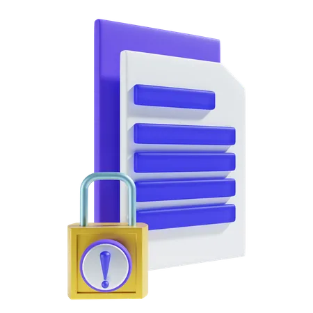 Lock File Icon 3 D Illustration 3D Icon