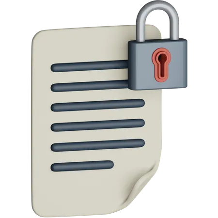 파일 잠금  3D Icon