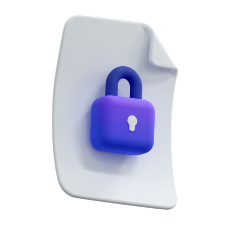파일 잠금  3D Icon