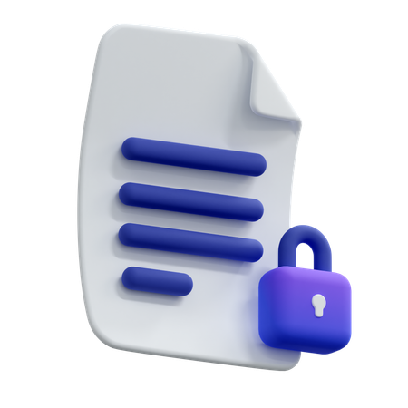 파일 잠금  3D Icon