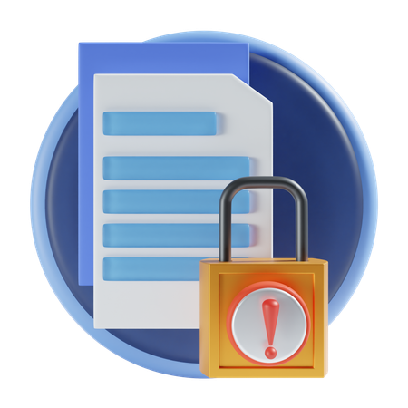 File lock  3D Icon