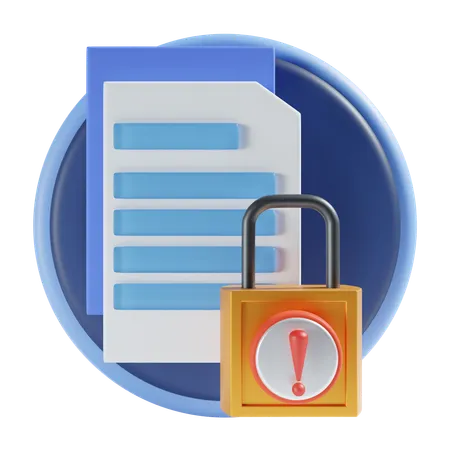 File lock  3D Icon