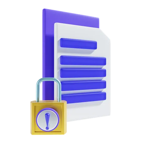 File lock  3D Icon