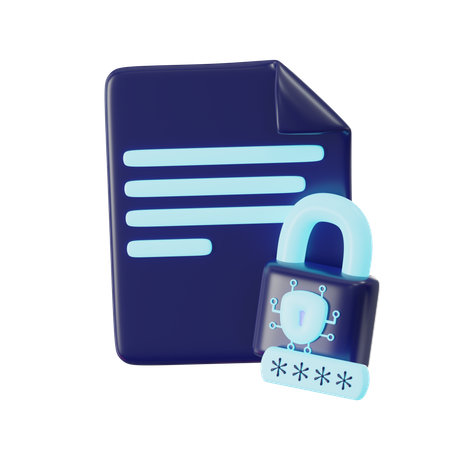 File Lock  3D Icon