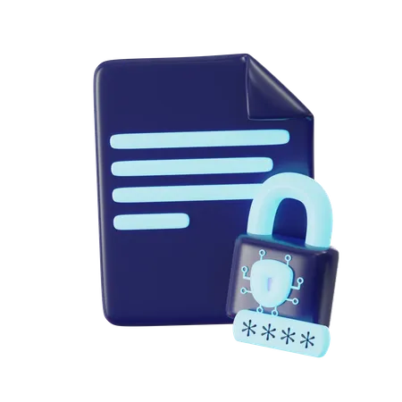 File Lock  3D Icon