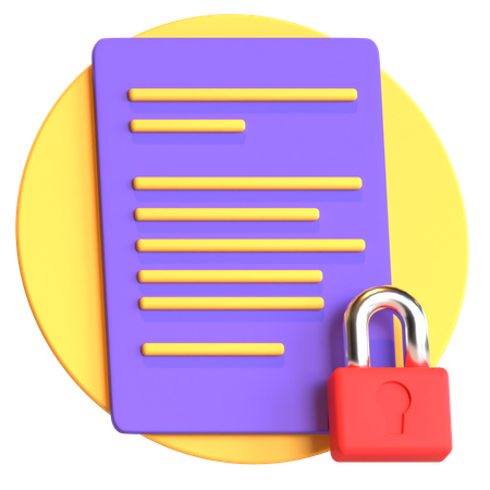 File Lock  3D Icon