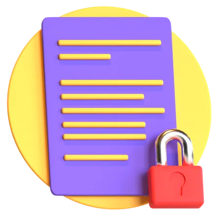 File Lock  3D Icon