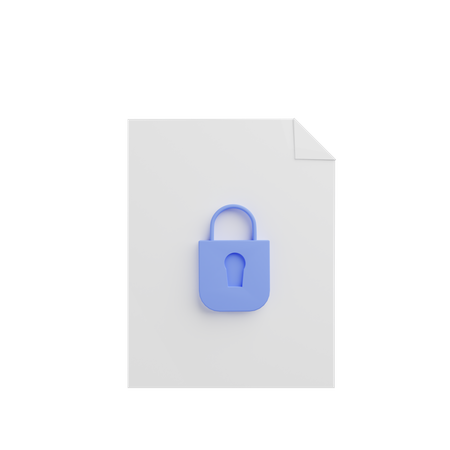 File Lock  3D Illustration