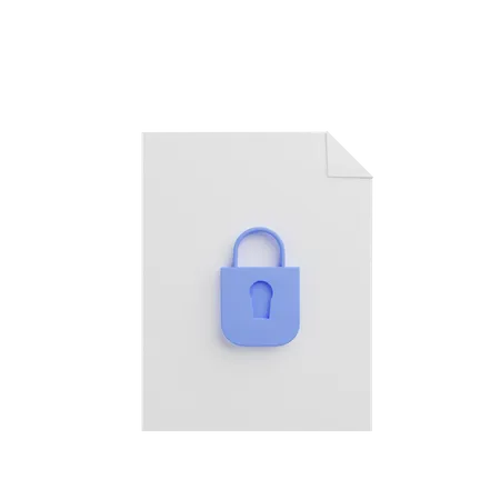 File Lock  3D Illustration