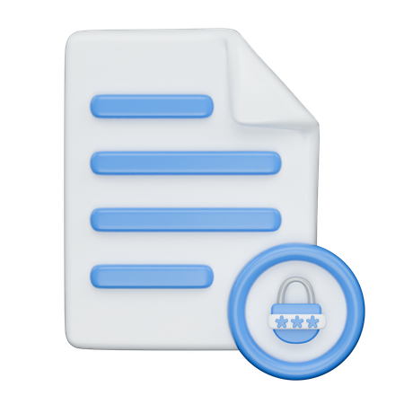File Locked Pass  3D Icon