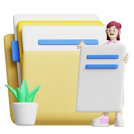 File Management  3D Illustration