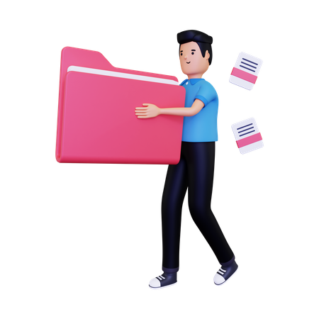 File Management  3D Illustration