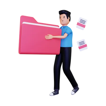 File Management  3D Illustration