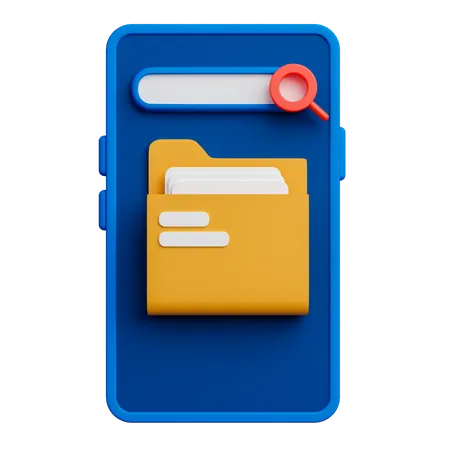 File Management Application On Smartphone 3D Icon