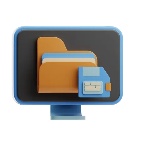 File Management System  3D Icon