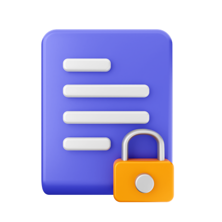 File Padlock  3D Icon