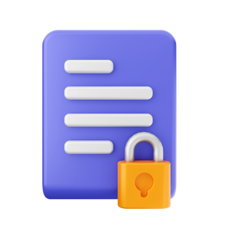 File Padlock  3D Icon