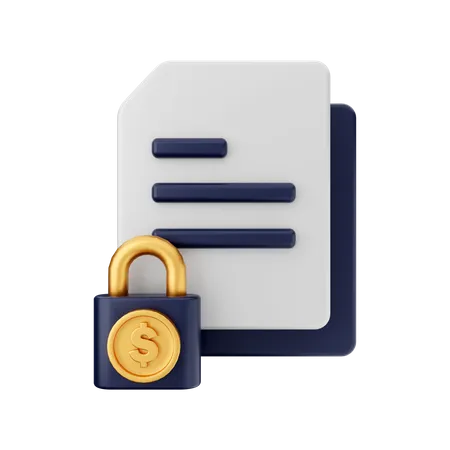 File Padlock  3D Illustration