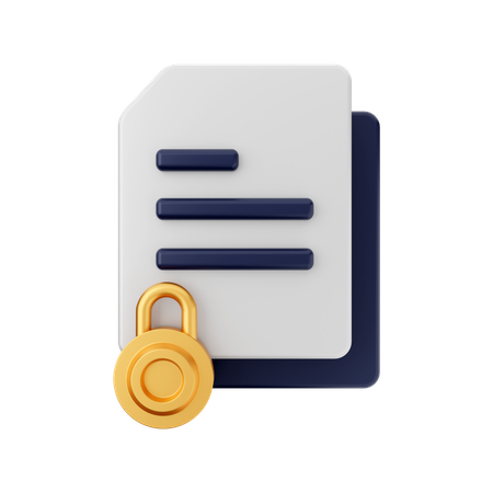 File Padlock  3D Illustration