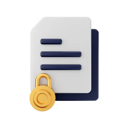 File Padlock  3D Illustration