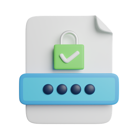 File Password  3D Icon