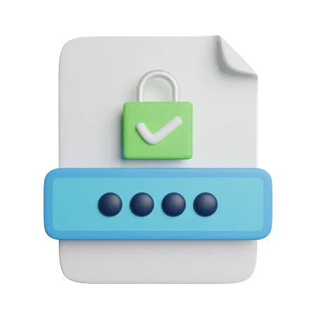 File Password Lock 3D Icon