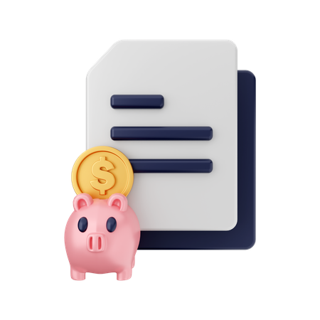 File Piggy Bank 3D Illustration