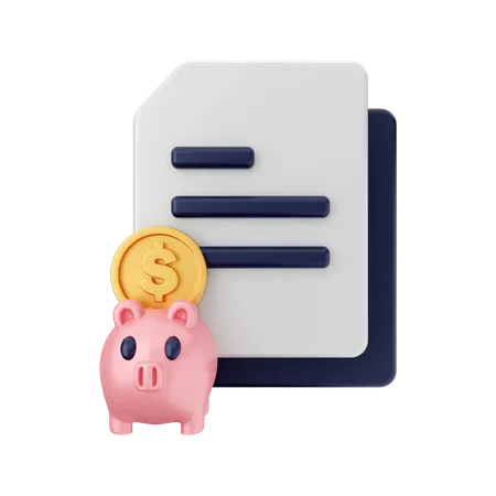 File Piggy Bank  3D Illustration