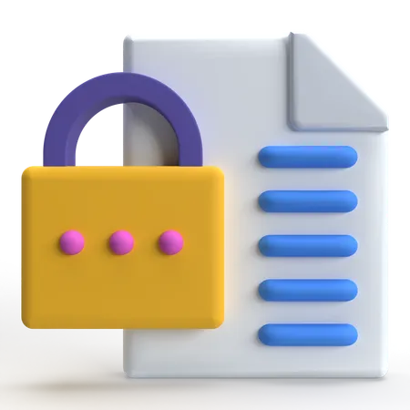 파일 개인 정보 보호  3D Icon