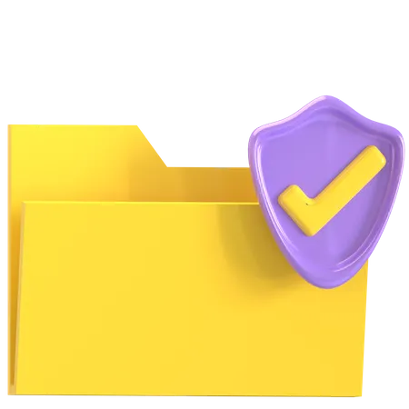 File Protection 3 D Illustration Good For Cyber Security Design 3D Icon