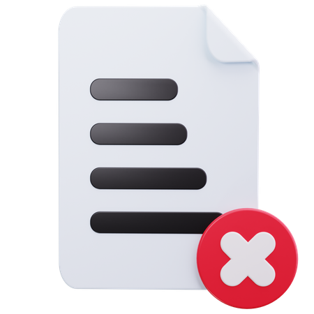 File Rejected  3D Icon