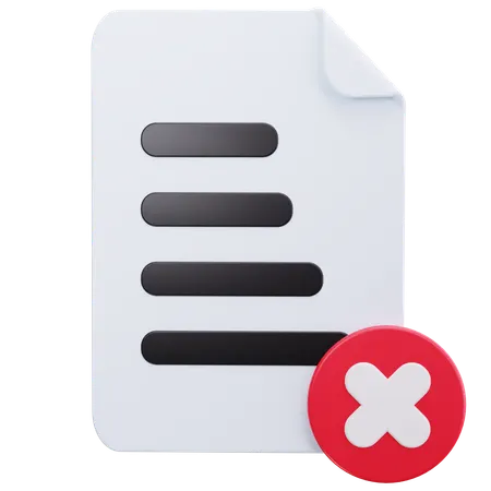 File Rejected  3D Icon