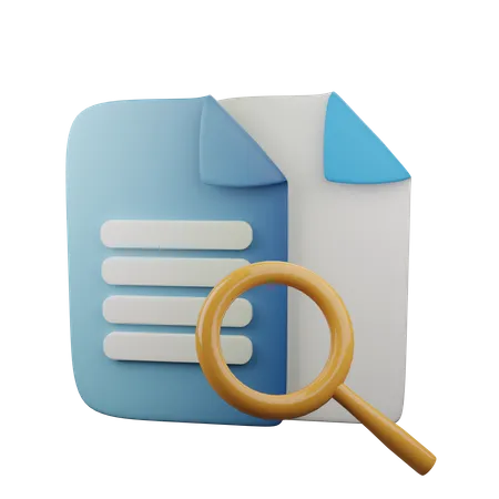 File search  3D Illustration